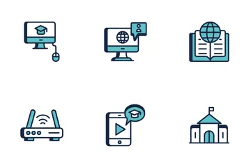 Online-Lernen Symbolpack