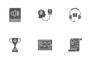 E-Learning & Online Education Glyph Icons Icon Pack