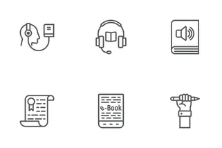 E-Learning & Online Education Line Icons