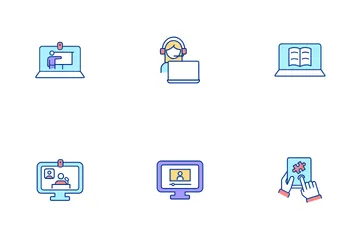 E-Learning-Software und -Techniken Icon Pack
