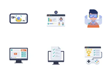 E-Learning Flat - Tecnologia Educacional Icon Pack