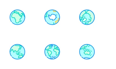 지구 세계 지구 행성 아이콘 팩