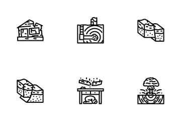 Earthquake Damage Destruction Icon Pack