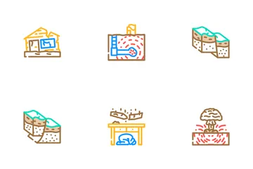 Earthquake Damage Destruction Icon Pack