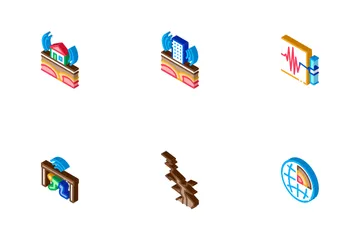 Earthquake Disaster Icon Pack