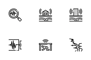 Earthquake Disaster Icon Pack