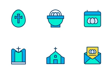 Easter - Lineal Color Icon Pack