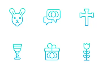 Easter - Outline Gradient Icon Pack