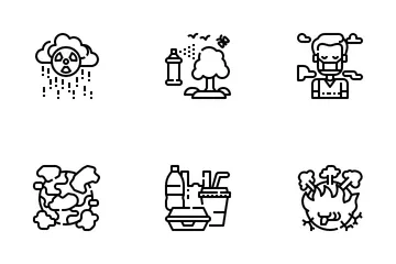 Ecology And Pollution Icon Pack