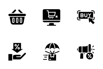 Ecommerce Glyph Icon Pack