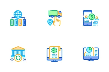 Economía digital y comercio electrónico Paquete de Iconos