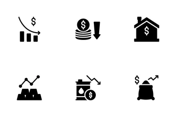 Economía y Covid-19 Paquete de Iconos