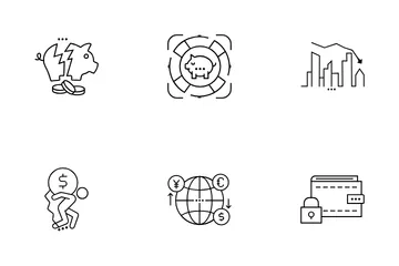 Economic And Financial Instability Icon Pack