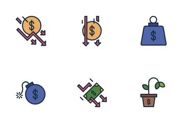 Economy Crash Icon Pack