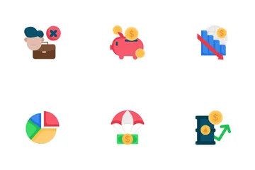 Economy Crisis Icon Pack