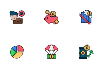 Economy Crisis Icon Pack