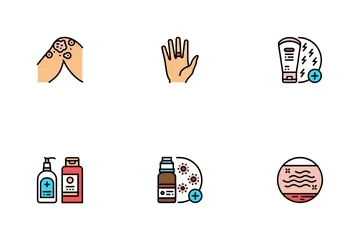 Eczema Disease Treat Icon Pack