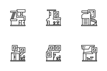 Edificio di architettura moderna Icon Pack