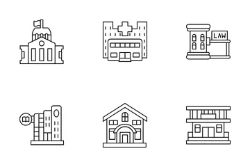 Edificios gubernamentales Paquete de Iconos