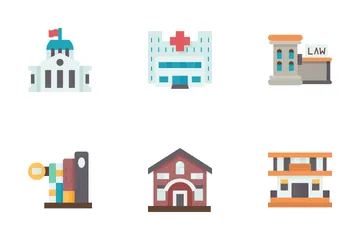 Edificios gubernamentales Paquete de Iconos