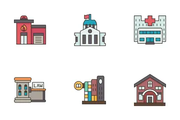 Edificios gubernamentales Paquete de Iconos