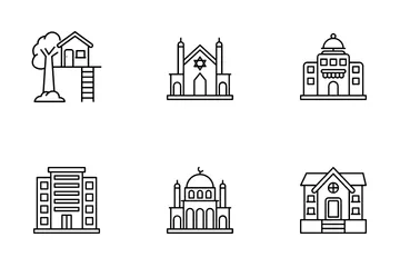 Imóveis e edifícios Pacote de Ícones