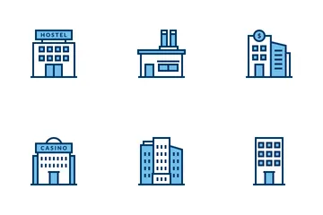 Edificios y Bienes Raíces Paquete de Iconos