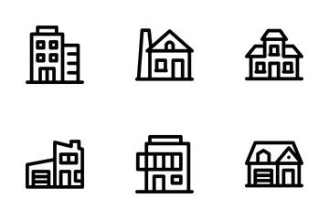 Edificios residenciales Paquete de Iconos