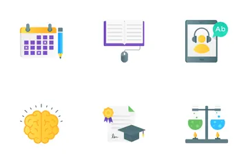 Educação, aprendizagem e conhecimento Pacote de Ícones