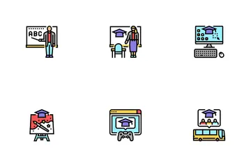 Formação de professores de escola primária Pacote de Ícones