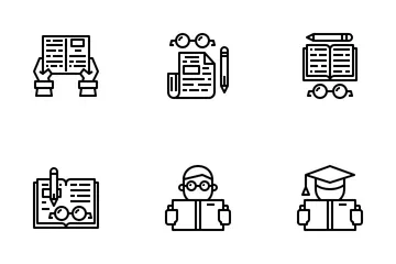 Libro educación Paquete de Iconos