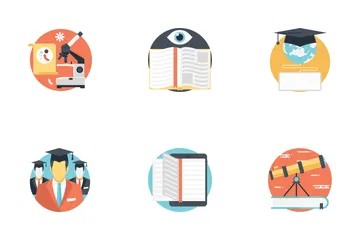 Educación y conocimiento Icon Pack