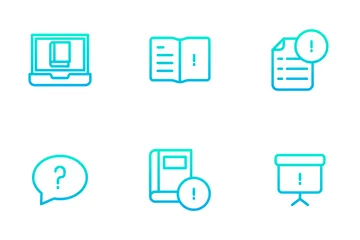 Éducation et école Vol 2 - Dégradé de contour Pack d'Icônes