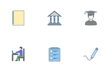 Education Flat Outline Icon Pack