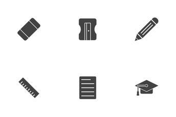 Education Glyph Black Icon Pack