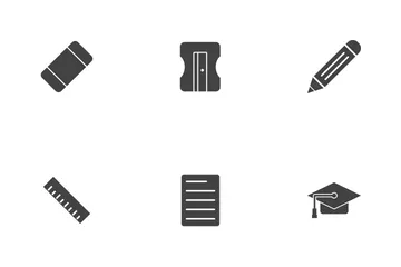 Education Glyph Black Icon Pack