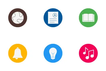 Education Glyph Cirlce Icon Pack