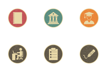 Education Vintage Icon Pack