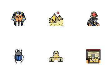 Egypt Country Monument Excursion Icon Pack