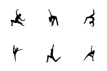 Einfache Gymnastikposen Symbolpack