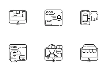 Einkaufen und E-Commerce Symbolpack