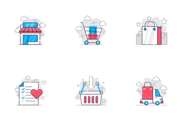 Einkaufen und E-Commerce Symbolpack