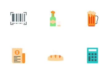 Einkaufen und Essen Symbolpack