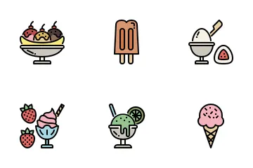 Eiscreme-Menü Icon Pack
