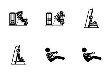 Ejercicio de abdominales Paquete de Iconos