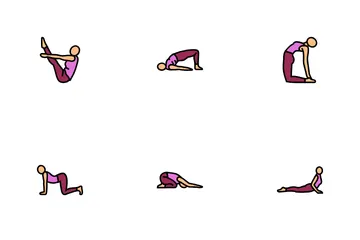 Ejercicios de yoga Deporte Salud Paquete de Iconos