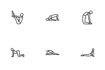 Ejercicios de yoga Deporte Salud Paquete de Iconos