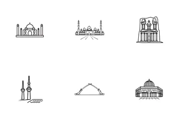 Medio Oriente y Asia Central Paquete de Iconos