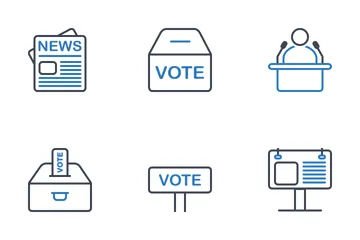 Elections Two Color Line Icon Pack