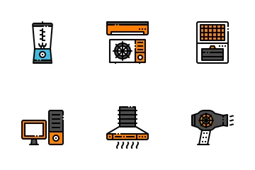 Electric Appliances Filled Outline Icon Pack